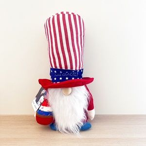 Rae Dunn 18" Weighted Gnome 4th of July USA Plush Top Hat Firecracker America